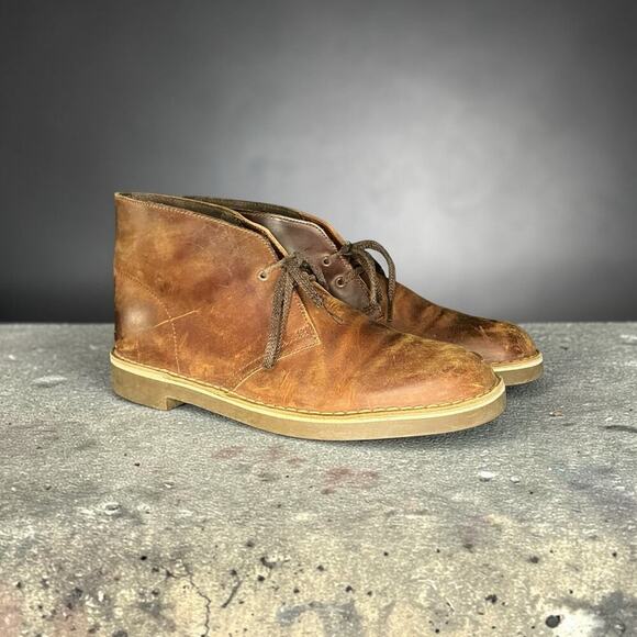 Clarks Originals Desert Boots Crepe Sole Brown Leather Lace Men’s Size 8 main image 4